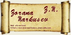 Zorana Markušev vizit kartica